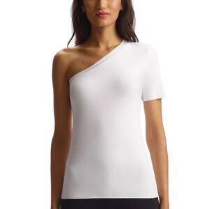 commando Essential Cotton One-Shoulder Tee for Women, White, Size XL